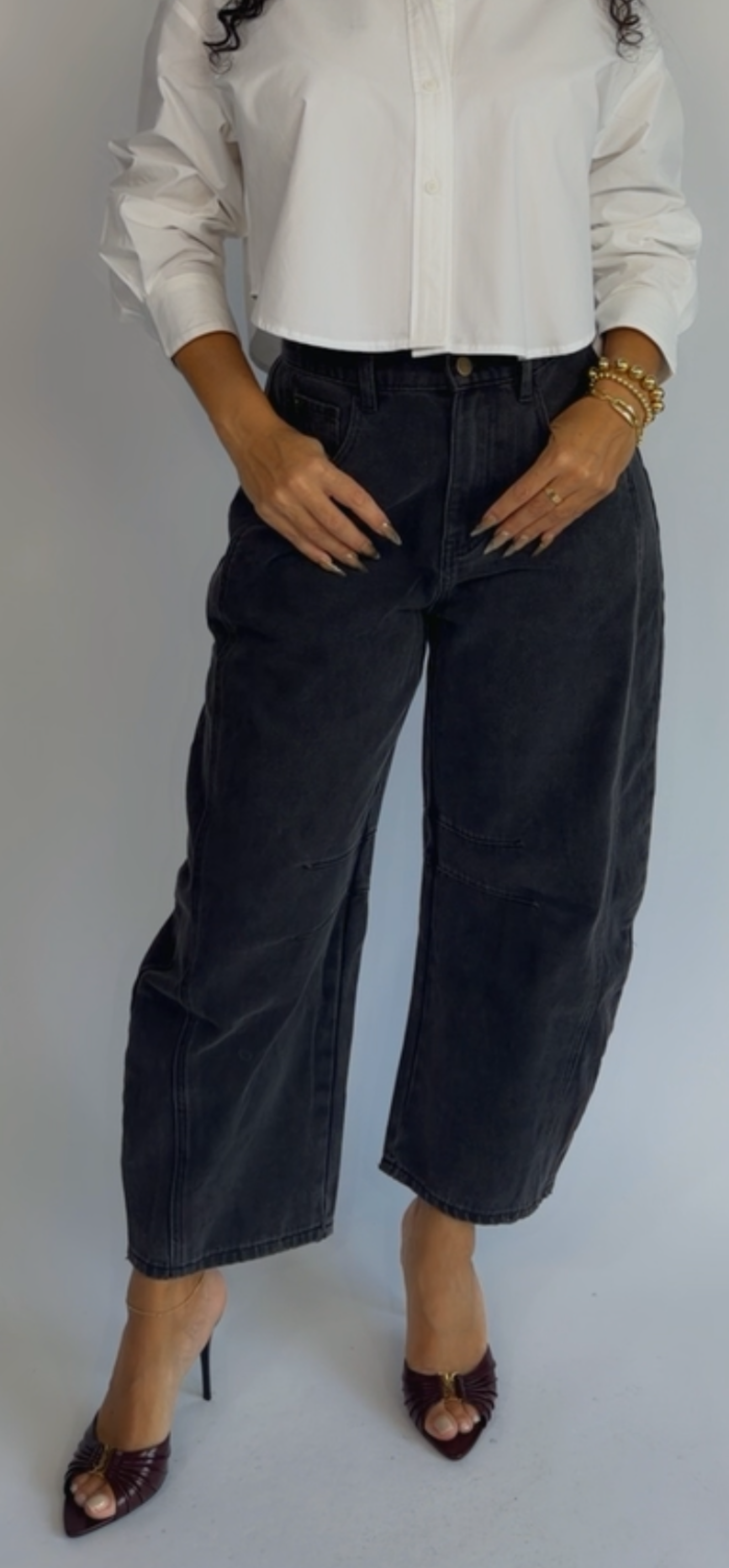 GREY GRIND BARREL| JEANS