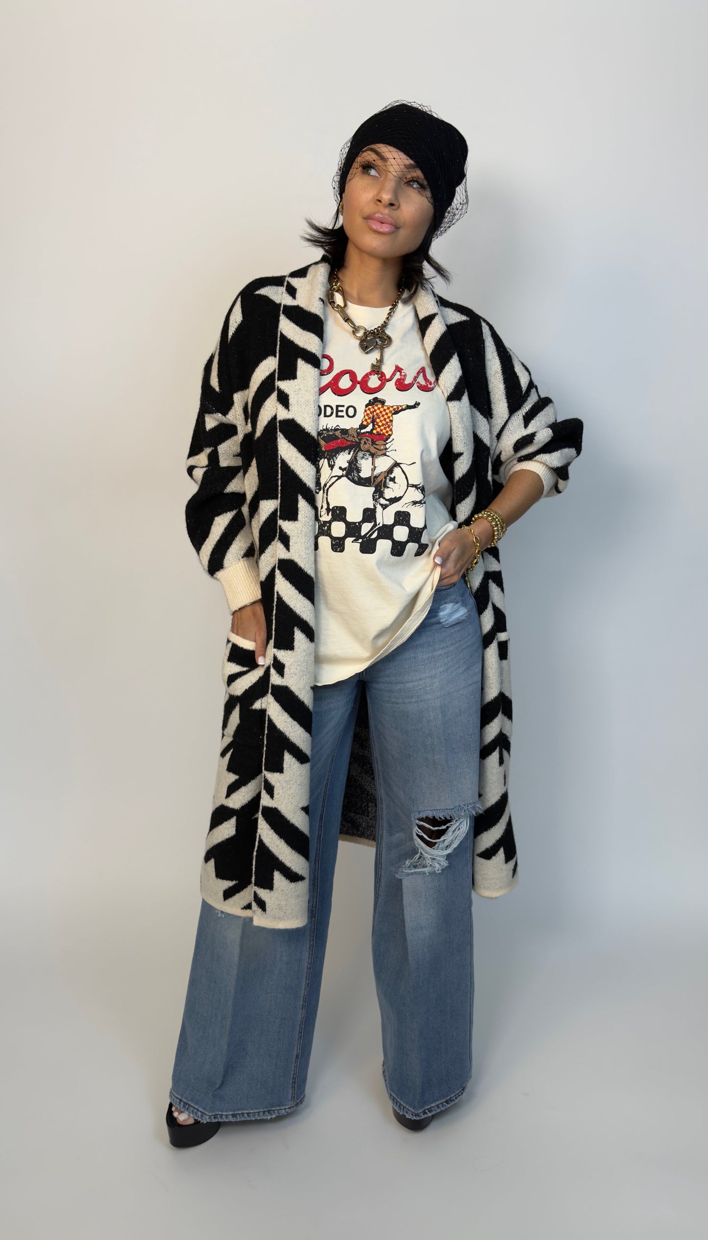 WRAPPED UP IN HOUNDSTOOTH | CARDIGAN