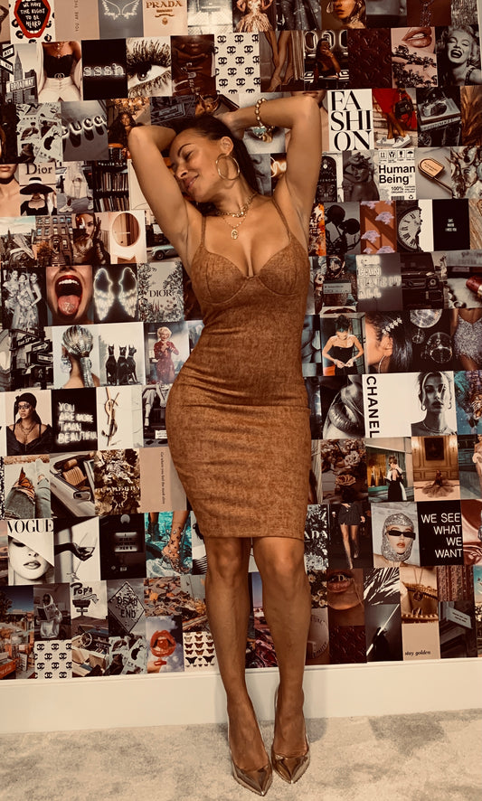 Camel BODYcon Dress